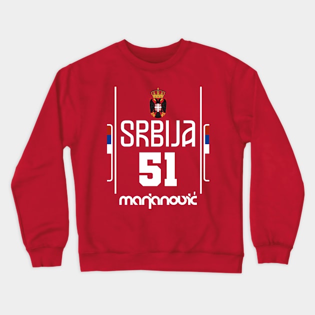 Boban Marjanovic Retro Serbia Euro Basketball Fan Art Crewneck Sweatshirt by darklordpug